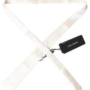 Off White Satin Silk Classic Men Necktie