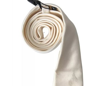 Off White Satin Silk Classic Men Necktie