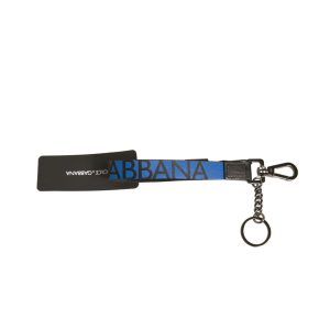 Blue Logo Polyester Silver Brass Holder Keychain Keyring