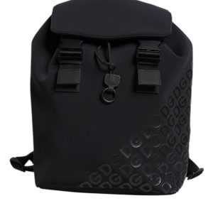Black Neoprene Nylon DG Logo School Backpack Bag