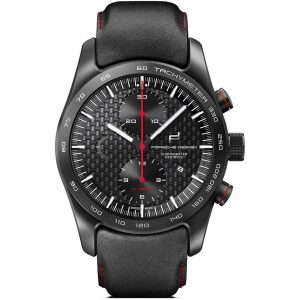 Black Leather Sport Watch