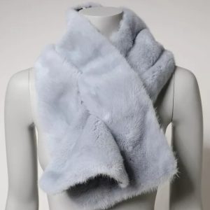 Powder Blue Mink Fur Neck Warmer Scarf