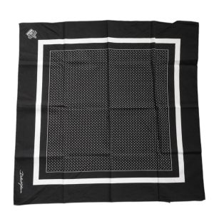 Black Polka Dots Cotton Handkerchief Scarf