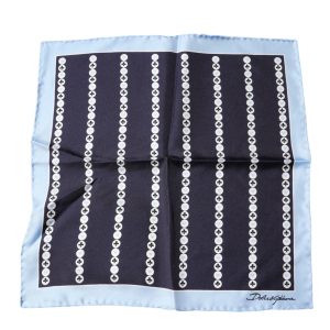 Blue Heart Spade Silk Handkerchief Scarf