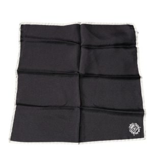 Black Crown Logo Square Handkerchief Scarf