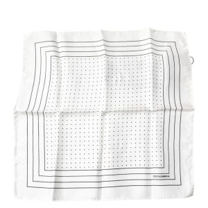 White Polka Dots Square Handkerchief Scarf