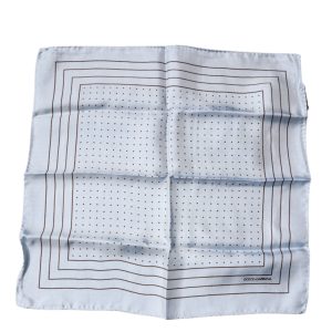Sky Blue Polka Dots Square Handkerchief Scarf