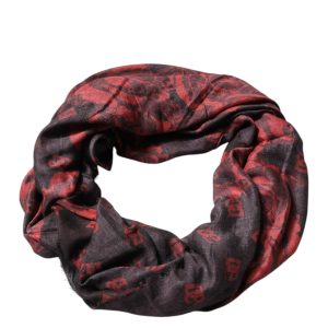Black Red Floral Modal Wrap Shawl Scarf