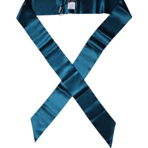 Dark Green Satin Silk Skinny Foulard Scarf