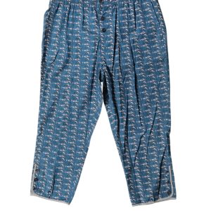 Blue Shark Print Cropped Beachwear Swimwear