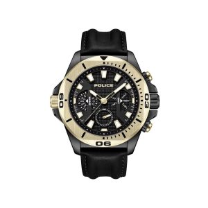 Black Artificial Leather Dress Watch