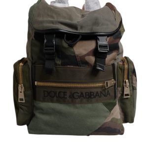 Military Green Patchwork Travel Backpack Bag
