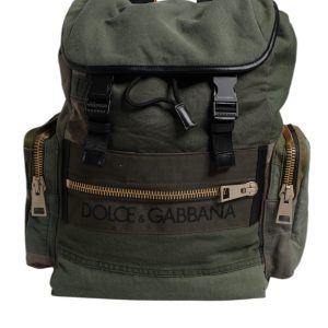 Military Green Patchwork Travel Backpack Bag