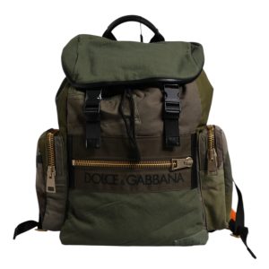 Military Green Patchwork Travel Backpack Bag