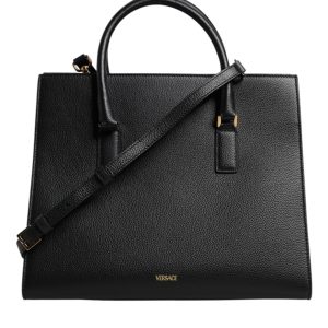 Black Large Leather Top Handle Shoulder Crossbody Bag