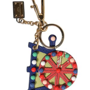 Multicolor Gold Tone Carretto Keychain Keyring