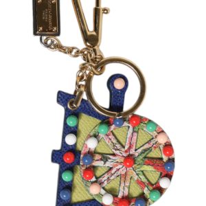 Multicolor Gold Tone Carretto Keychain Keyring