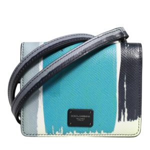 Multicolor Leather DG Logo Bifold Card Holder Wallet