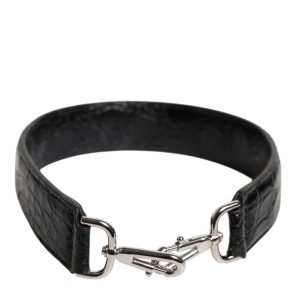 Black Alligator Leather Bag Shoulder Strap