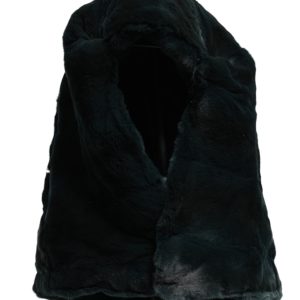 Black Weasel Fur Womens Beanie Hat