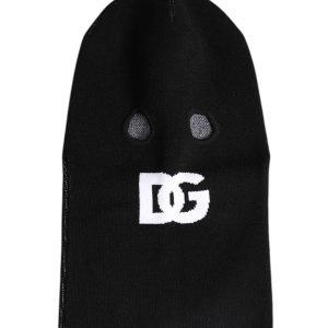 Black Cashmere Knitted Ski Mask Balaclava Hat