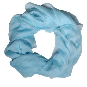 Light Blue Silk Rectangle Wrap Shawl Scarf