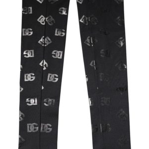 Black DG Logo Monogram Wool Stretch Arm Sleeves