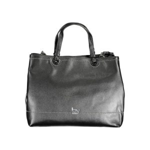 Black Polyurethane Women Handbag