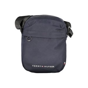 Blue Recycled Polyester Men Shoulder Bag