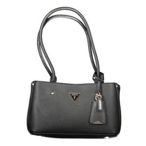 Black Polyurethane Women Handbag