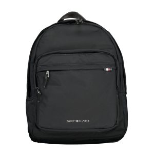Black Polyester Men Backpack