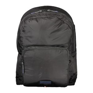 Black Polyurethane Men Backpack