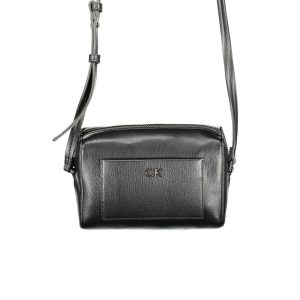 Black Polyester Women Shoulder Bag