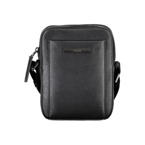 Black Polyurethane Men Shoulder Bag