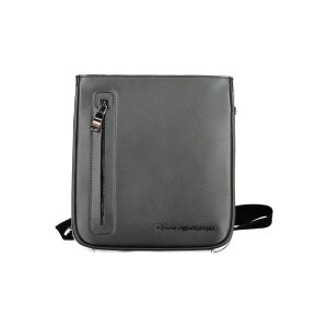 Black Polyurethane Men's Shoulder Bag