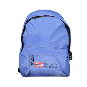 Blue Polyester Men Backpack