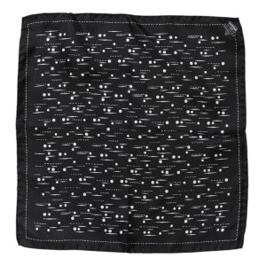 Black White Printed Square Men Foulard Scarf