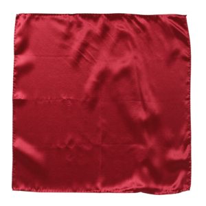 Red Solid Satin Silk Square Handkerchief Scarf