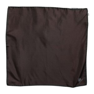 Brown DG Crown Silk Square Men Foulard Scarf