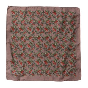 Brown Chilis Silk Square Men Foulard Scarf