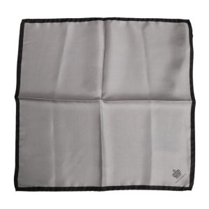 Gray DG Crown Silk Square Men Foulard Scarf