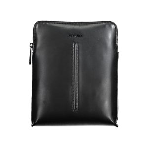 Black Polyurethane Men's Shoulder Bag