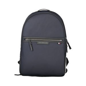 Blue Recycled Polyester Men Backpack