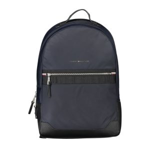 Blue Polyester Men Backpack