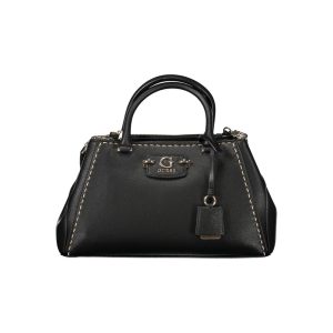 Black Polyurethane Women Handbag