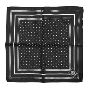 Black White Polka Dot Men Foulard Scarf