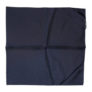 Dark Blue Silk Square Men Foulard Scarf