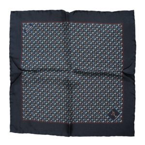 Blue Cocktail Silk Square Foulard Scarf
