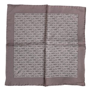 Brown Sea Horse Silk Square Foulard Scarf