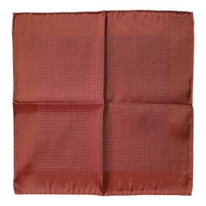Orange Silk Square Men Foulard Scarf